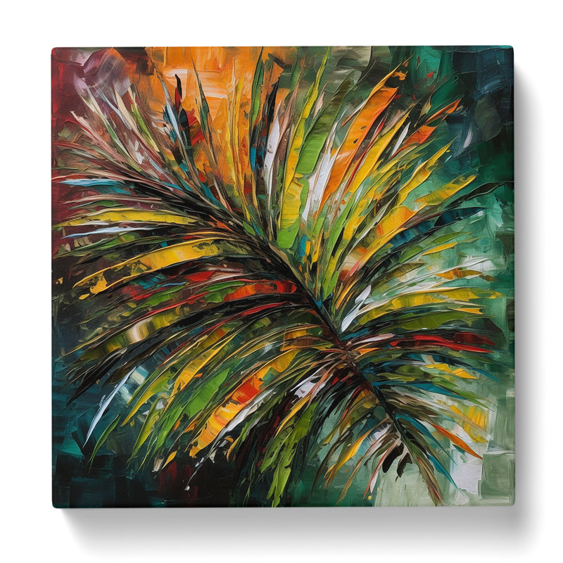 Palm Leaf Expressionism - No Frame Print, 50cm H x 50cm W x 3cm D