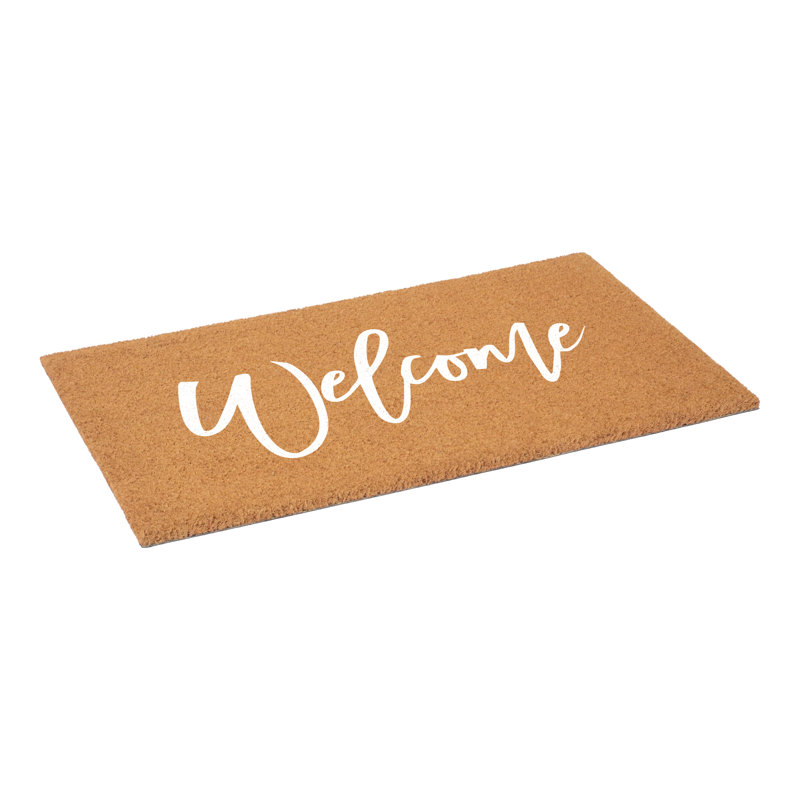Paillasson Cursive, L 24 po x L 36 po, Blanc