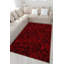 Tapis décoratif moderne à motifs rouges à motifs abstraits et lavables à la machine-1279838522