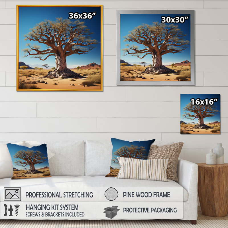" Celestial Baobab Tree Photo ", 24" H x 24" W x 1" D, Wrapped Canvas