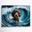 Chiens, chien d'eau espagnol sur toile grise-1916992321