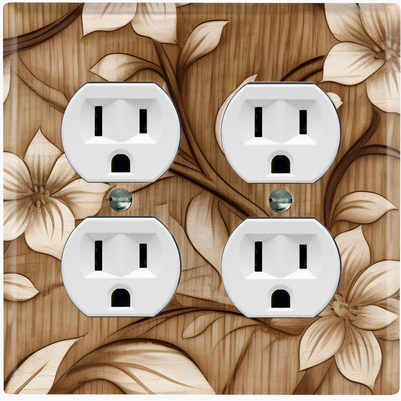 Copper Rust Patina Teal Print 2 - Gang Duplex Outlet Standard Wall Plate