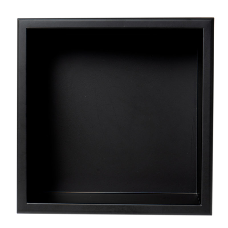Tablette de douche adhésive en acier inoxydable, H 12 po x l 12 po x P 4 po, Noir