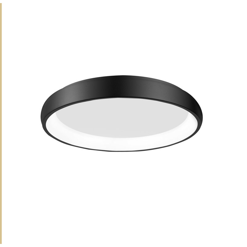Acrylic LED Flush Mount, 9cm H x 41cm W x 41cm D, Dimmable, Black