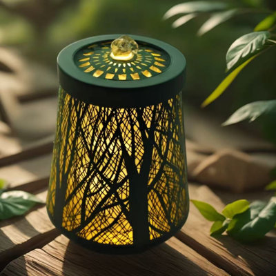 Handcrafted Outdoor Metal Sculptural Fountain with Lights