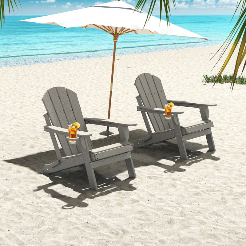 Felten Plastic Folding Adirondack Chair, Bois