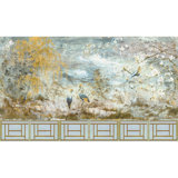 Blossom Chinoiserie Animal Print Metallic Wallpaper