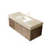 - Comptoir en pierre frittée à motif et lavabo rectangulaire encastré en céramique blanche, trou de robinet pré-percé simple, résistance à l'eau, conception de fuite standard d'une largeur de 18,93 po,