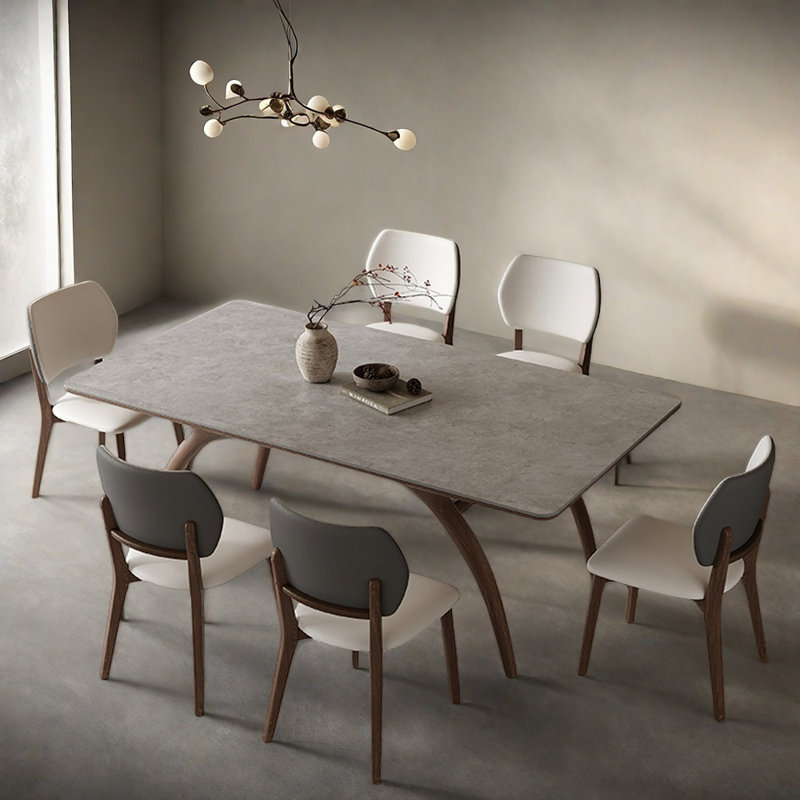 Ensemble de table de salle à manger haut de gamme en bois de frêne mat, H 29,52 po x L 55,11 po x l 31,49 po