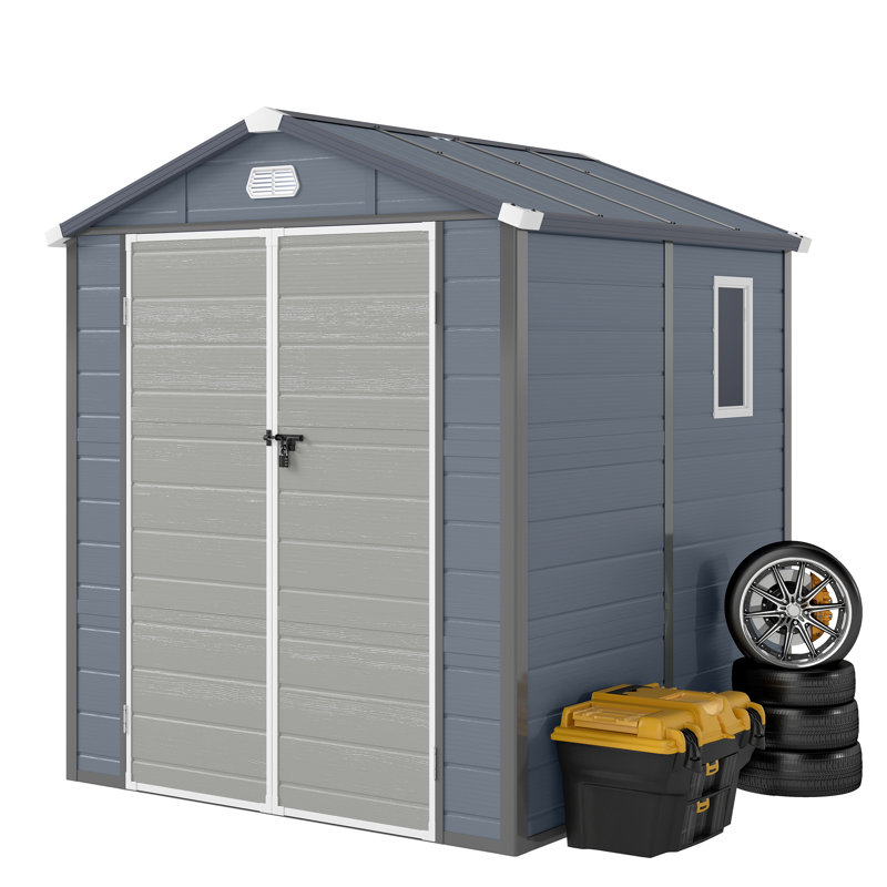 Outdoor Resin Storage Shed, 86.22"H x 74.80"W x 74.80"D