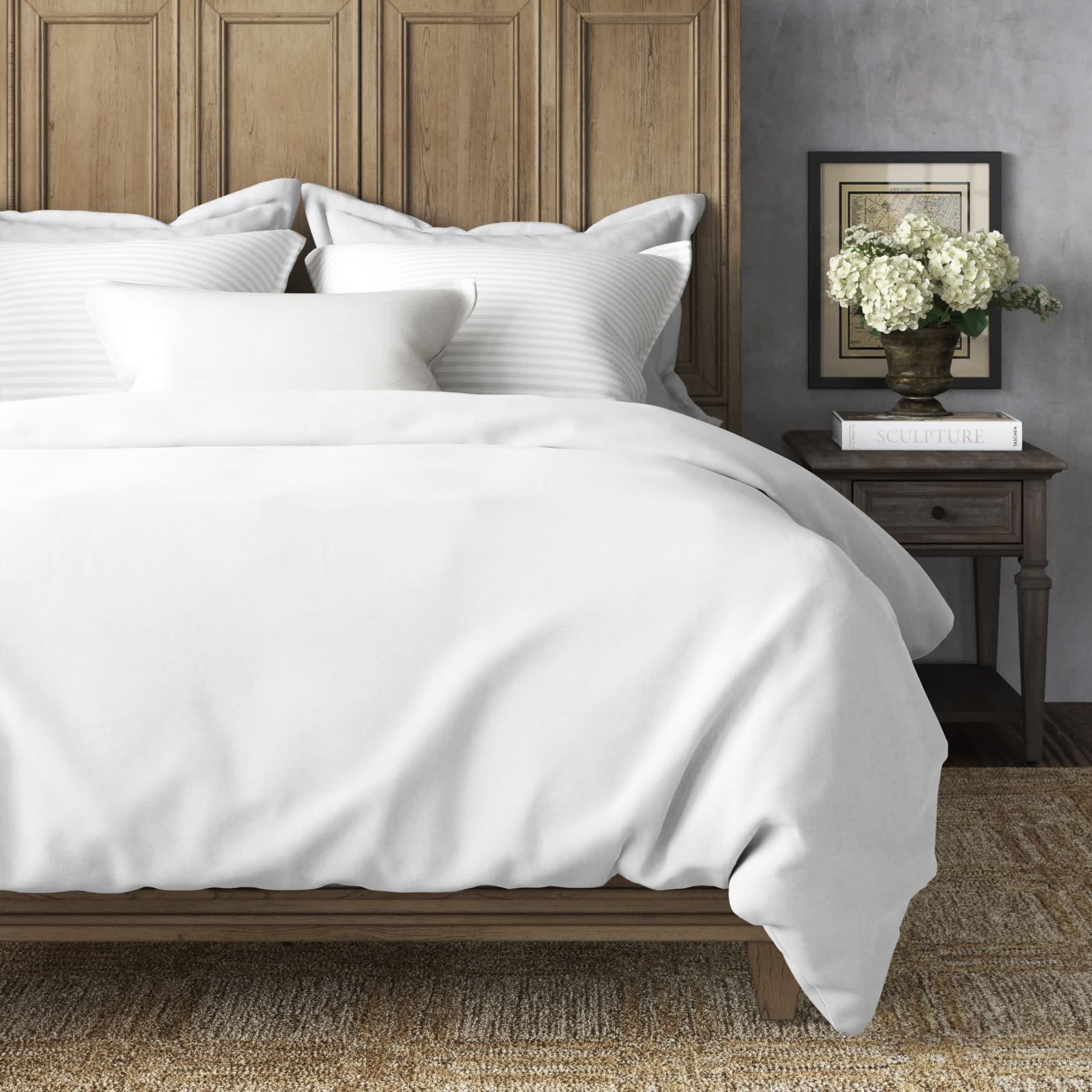 100% Linen Duvet Cover, Twin Duvet Cover, White