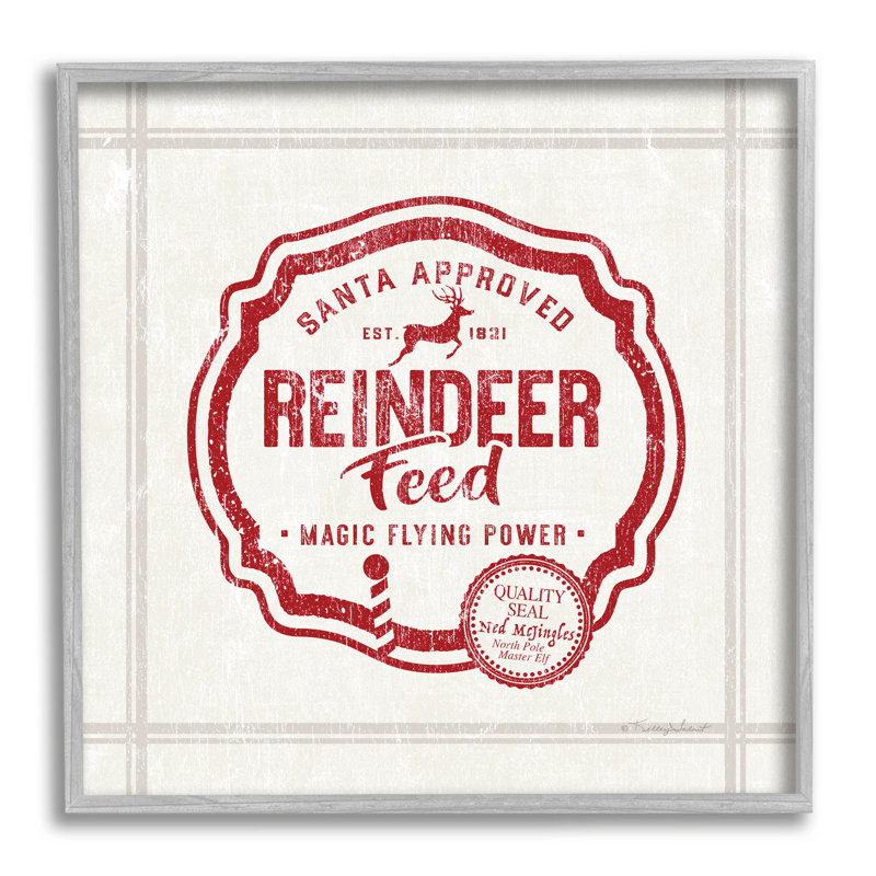 Renne de Noël rétro - AT-204, H 12 po x l 12 po x P 1,5 po, Estampe numérique Farmhouse
