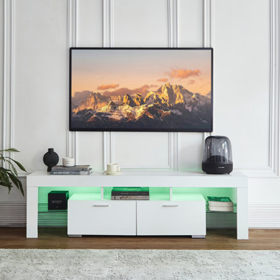 63"TV stand for TVs up to 75",Modern Media Console with RGB LED Light