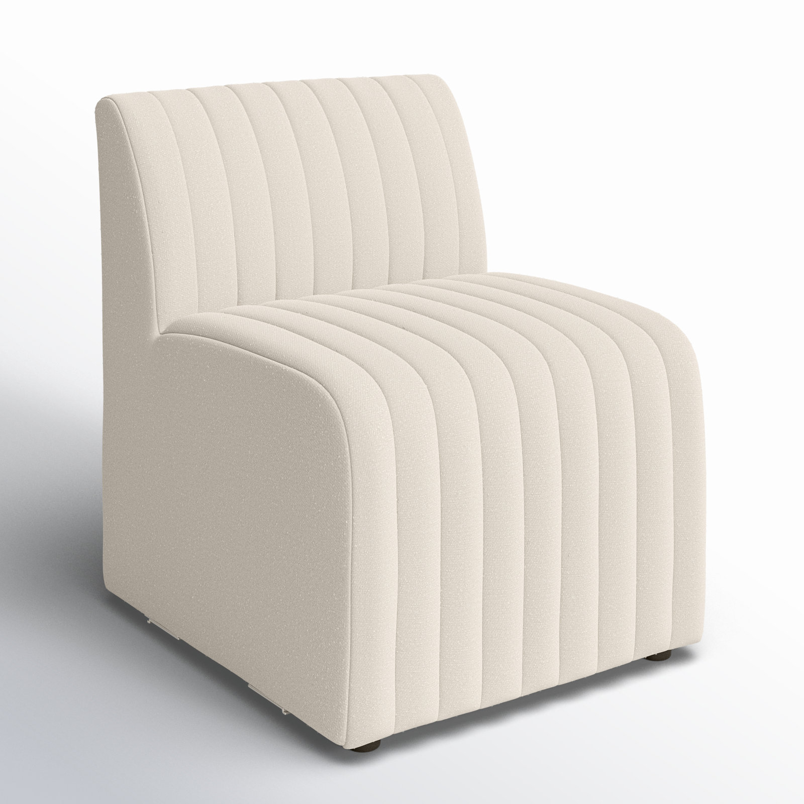 Brandt Genuine Leather Dining Chair, Capri Oatmeal Boucle