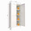 Armoire de rangement 61 po à 2 portes galbées, armoire de rangement en métal avec portes et tablettes réglables, pour chambre à coucher, salon-154262082-154262085