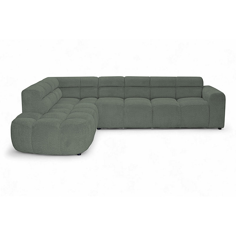 5 Seater Corner Sectional, Left Hand Facing, Green