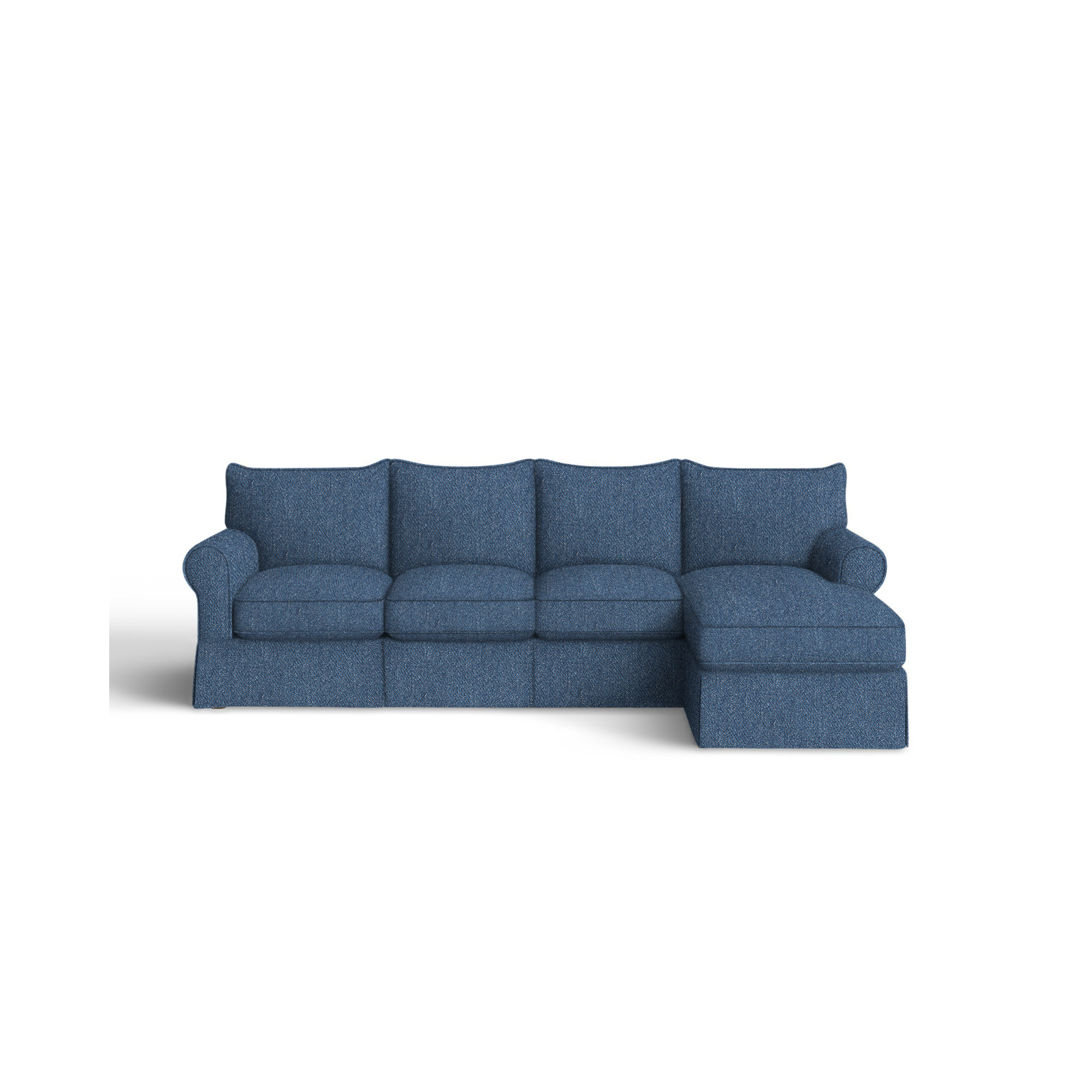 Amari Slipcovered Sectional with Sleeper Sofa, Bella Toast Performance Velvet, Right Hand Facing