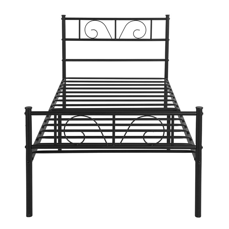 Metal Platforms Bed, Black, Single (3')
