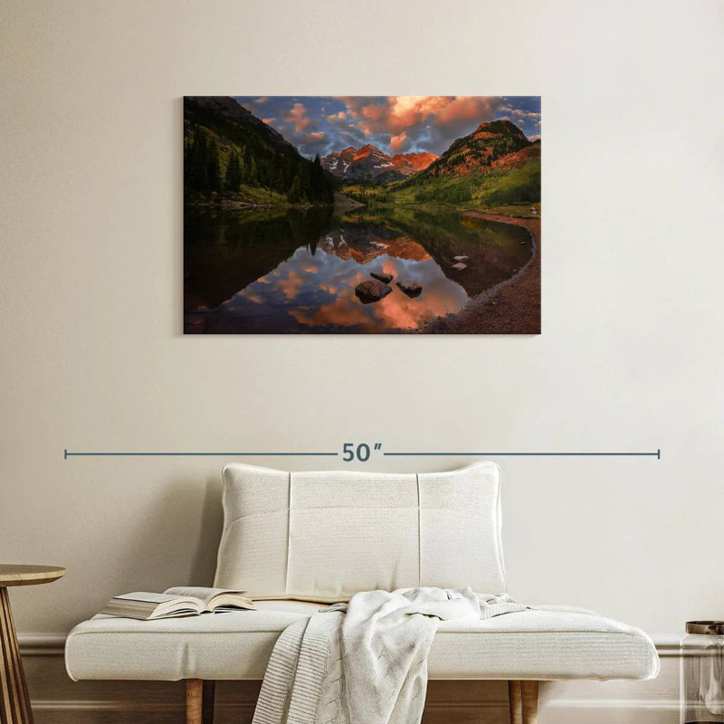 Alvord Maroon Bells Mountain Lake, H 24 po x l 36 po