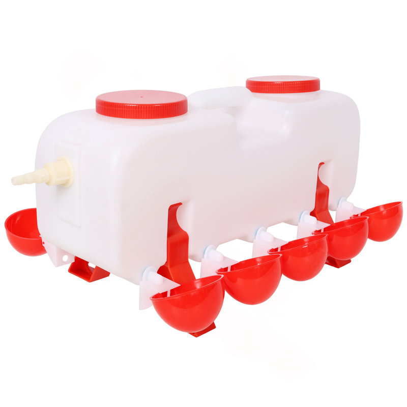 Abreuvoir à poulet automatique avec 10 tasses, distributeur d'eau facile à démonter et à nettoyer, pour les poulets et les oies