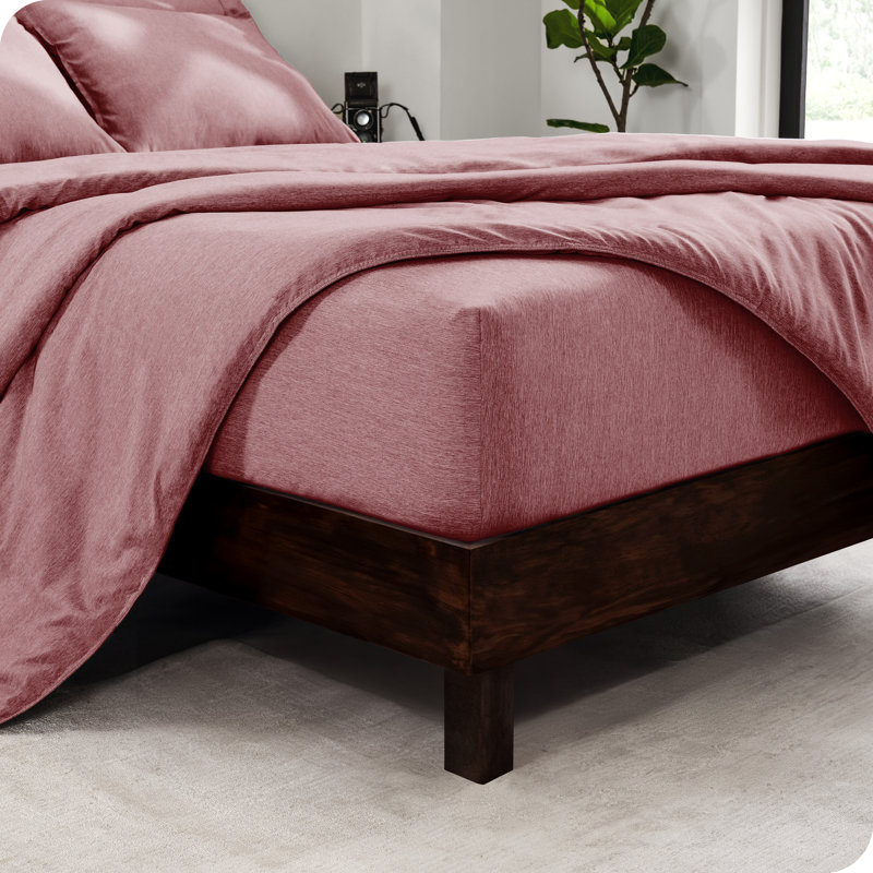 Complete Bedding Set - Soft Microfiber, King Comforter + 7 Additional Pieces, Heather Rosewood