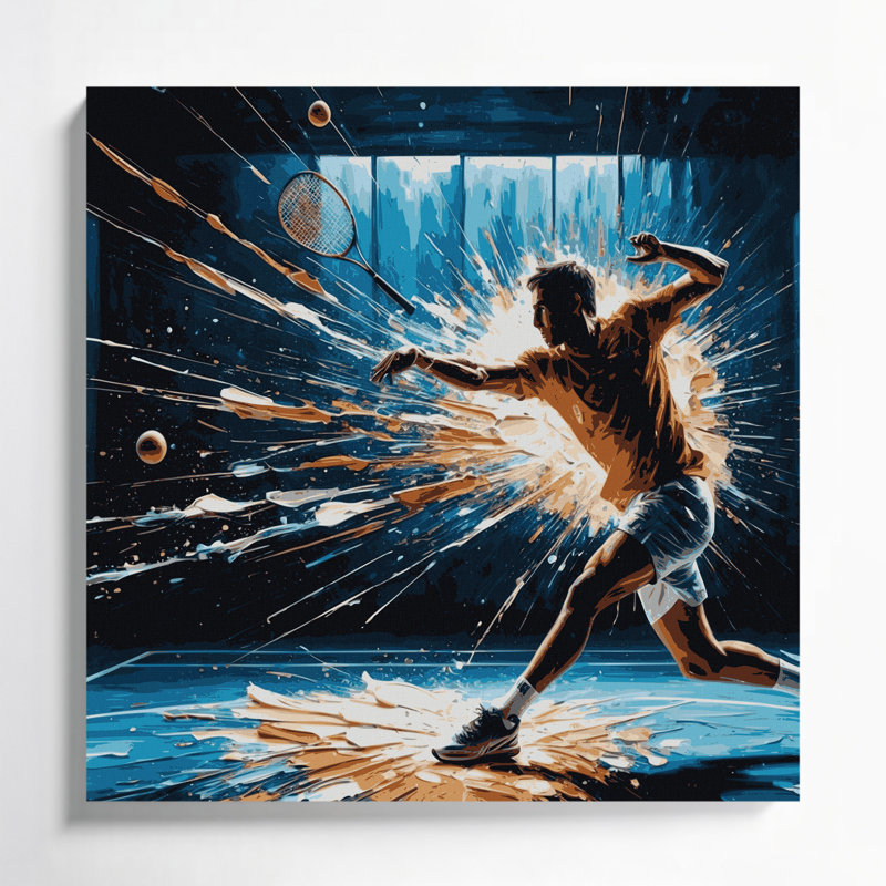 Art sur toile gris Sports Racquetball, H 12 po x l 12 po