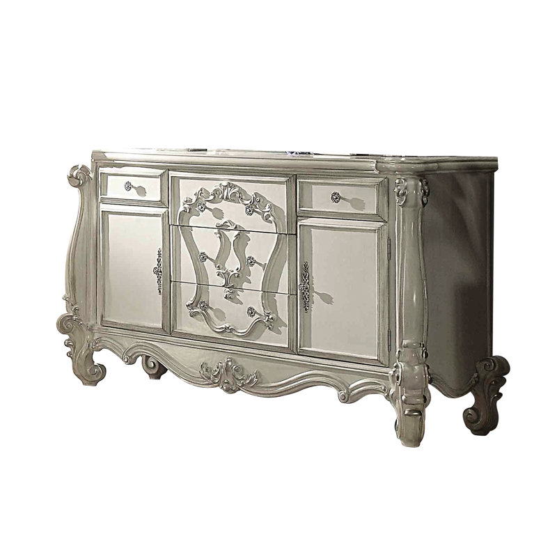 Commode combinée 5 tiroirs caerwen, Blanc os