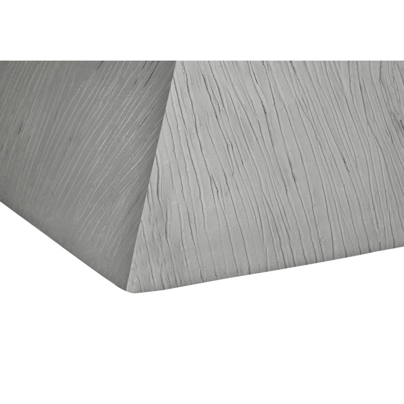 Accent Square End Table 22in Magnesium Oxide 1 Piece Indoor Outdoor Nightstand Side Table Grey Finish