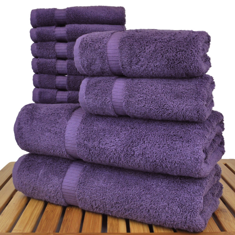 Ensemble de serviettes 100% coton 10 pièces Orchid, Prune