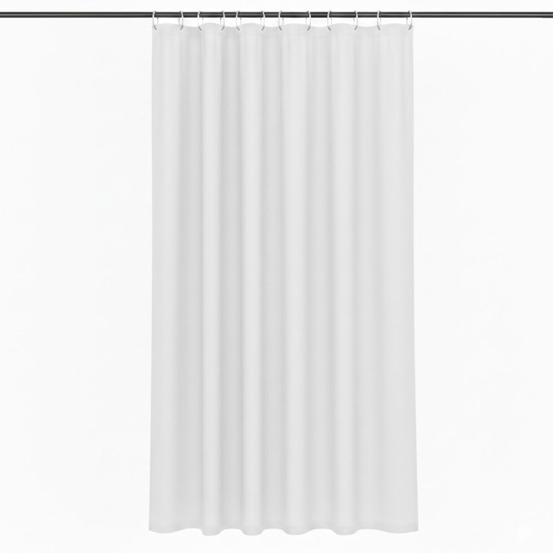 Rideau de douche en tissu Liba Premium, Blanc