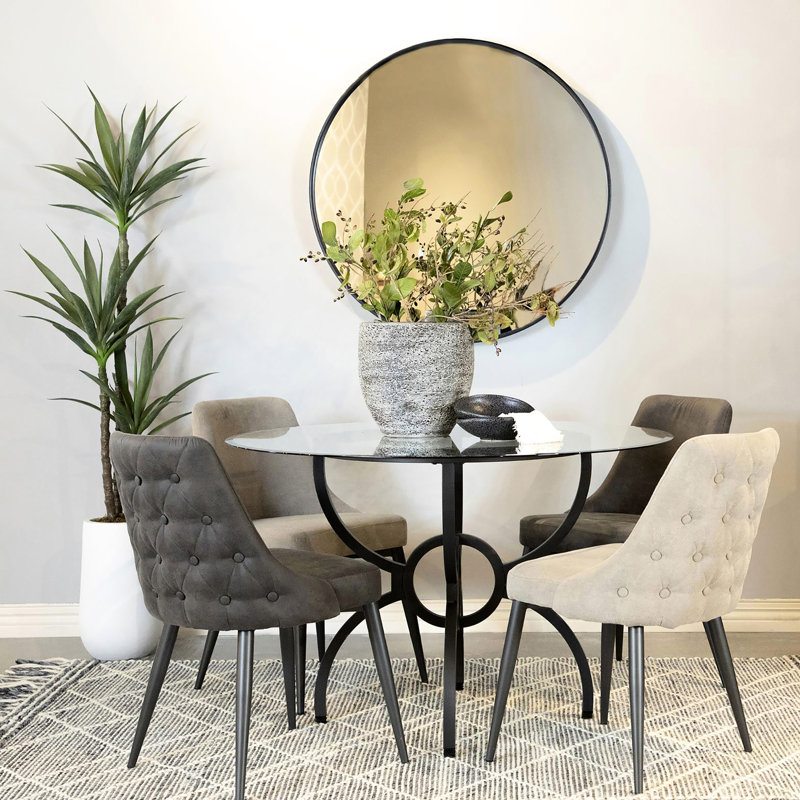 Ensemble de 2 chaises de salle à manger grises - rembourrage doux, accoudoirs inclinés, design compact pour les petits espaces, dossier courbé sur 2 côtés, design d'espace, look moderne