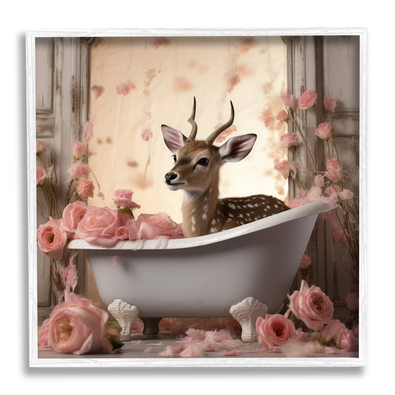 Motif de baignoire remplie de fauve rose, H 12 po x l 12 po x P 0,5 po