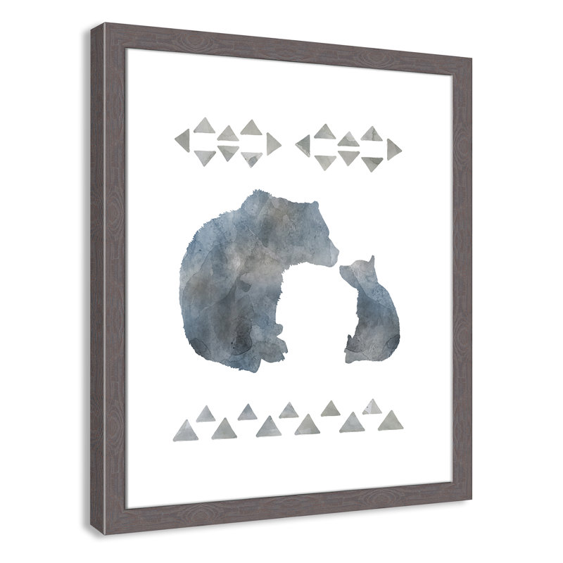 «Little Man Cave Bears», art encadré, H 24,5 po x l 20,5 po x P 0,63 po, Cadre gris