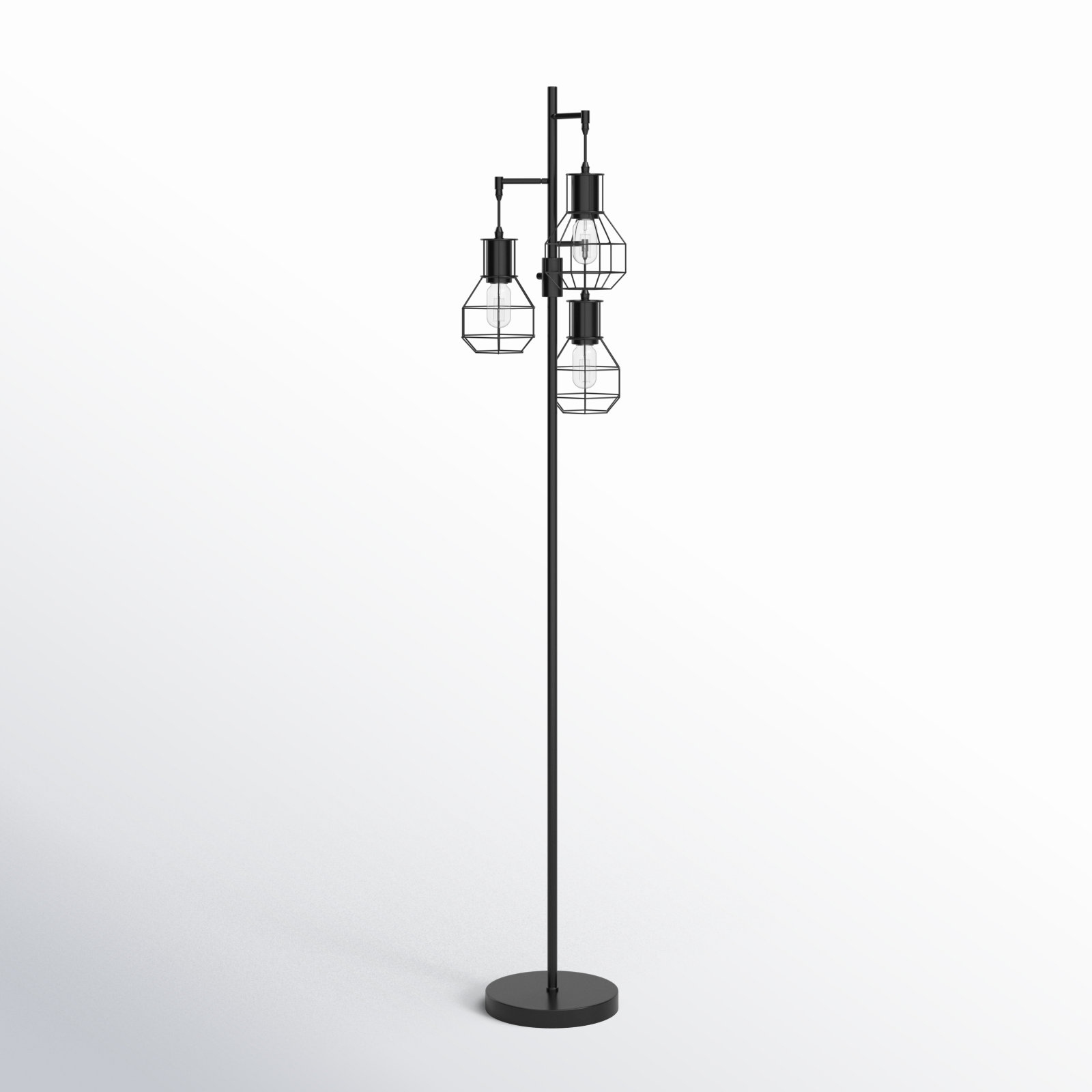 Steelside™ Zakaria 65'' Dimmable Tree Floor Lamp with 3 bulbs included ...