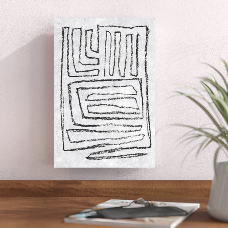 Noir et blanc Runes II, H 12 po x l 8 po