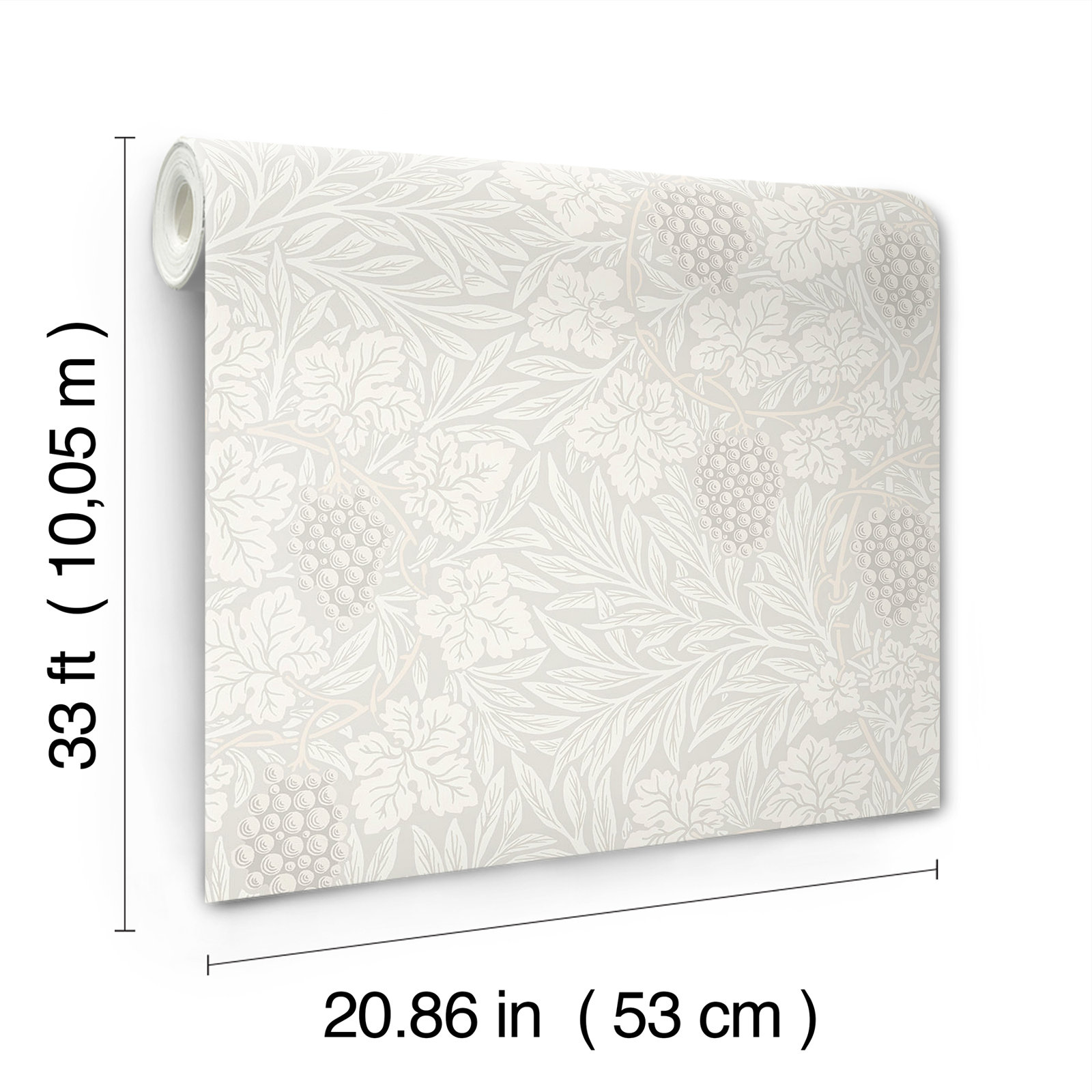 Vine Floral Wallpaper, White