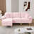 91" Modern Snow Fleece L Shaped Sectional Sofa With Gold Metal Legs-2044502932