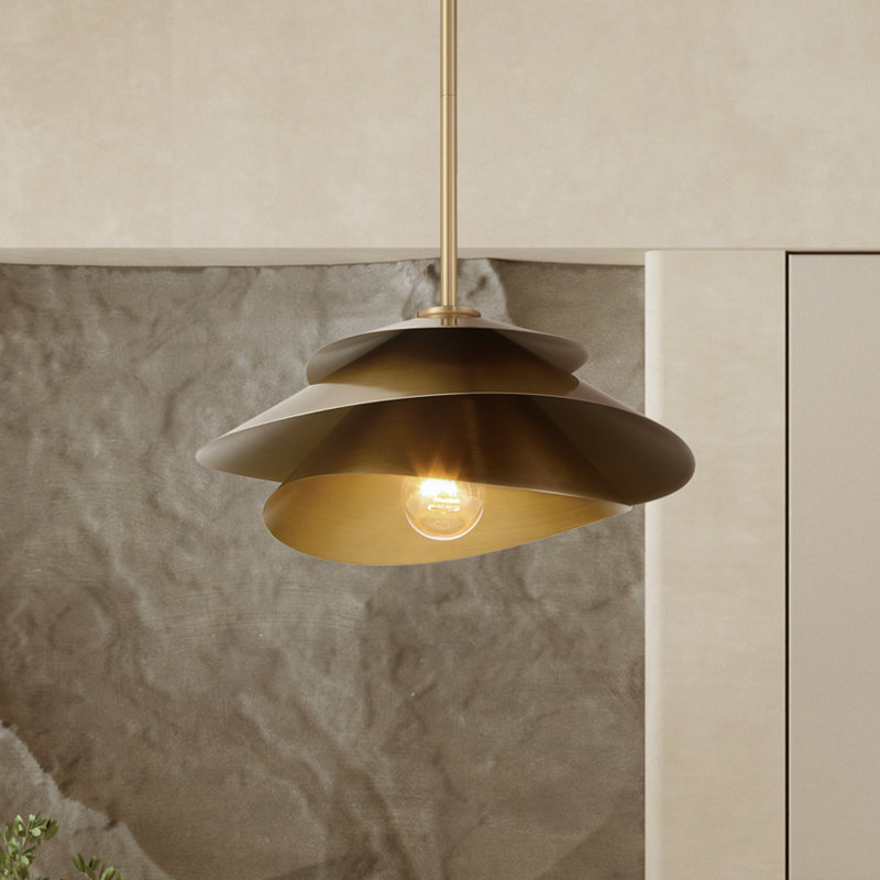 Hunter Hiro 1 Light Large Pendant Ceiling Light Fixture, Gold, 63"