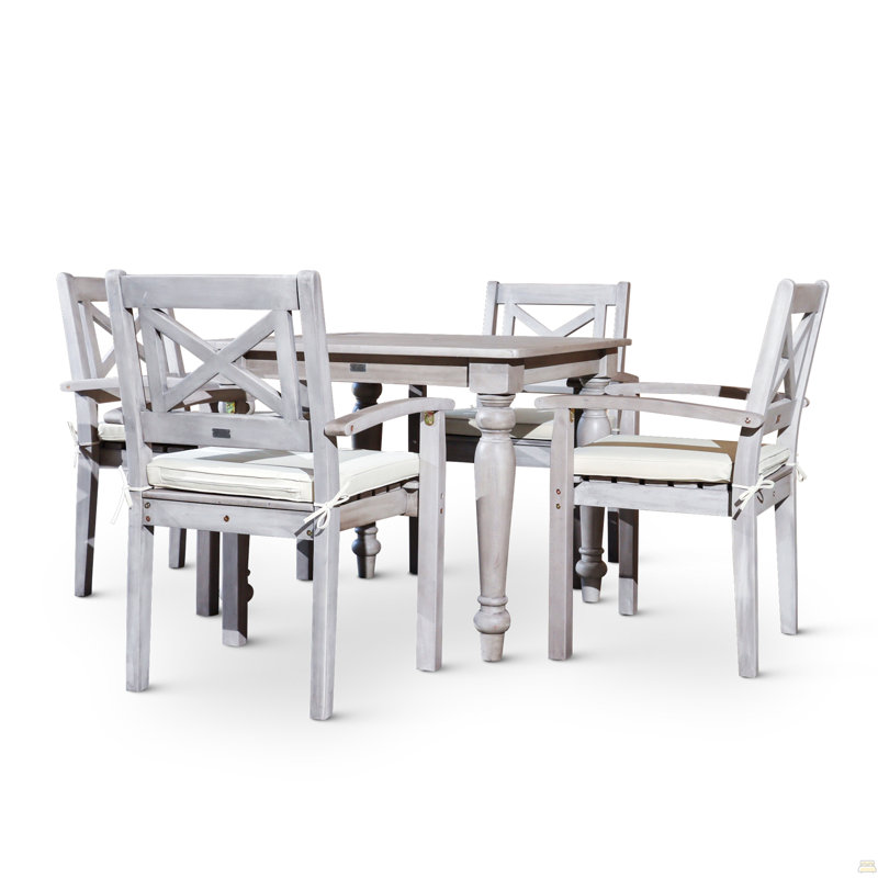 Ensemble repas carré 5 pièces, Argent, 4