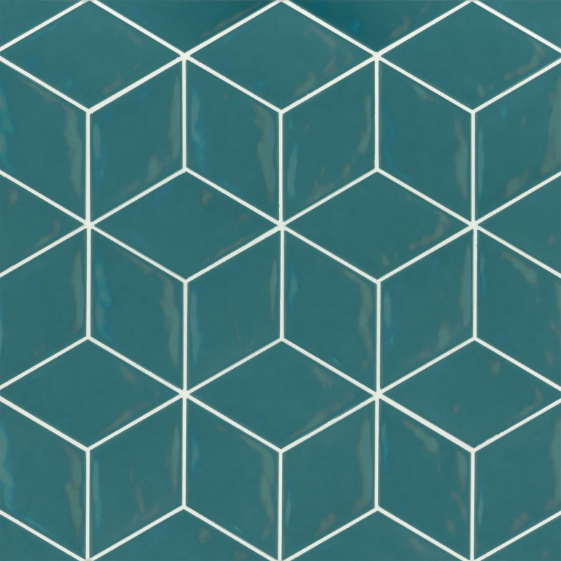 Sorrento 4" x 6.5" Beveled Ceramic Tile, Turchese