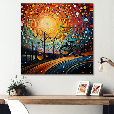 " Bicycle Abstracted Wheels Pointillism "