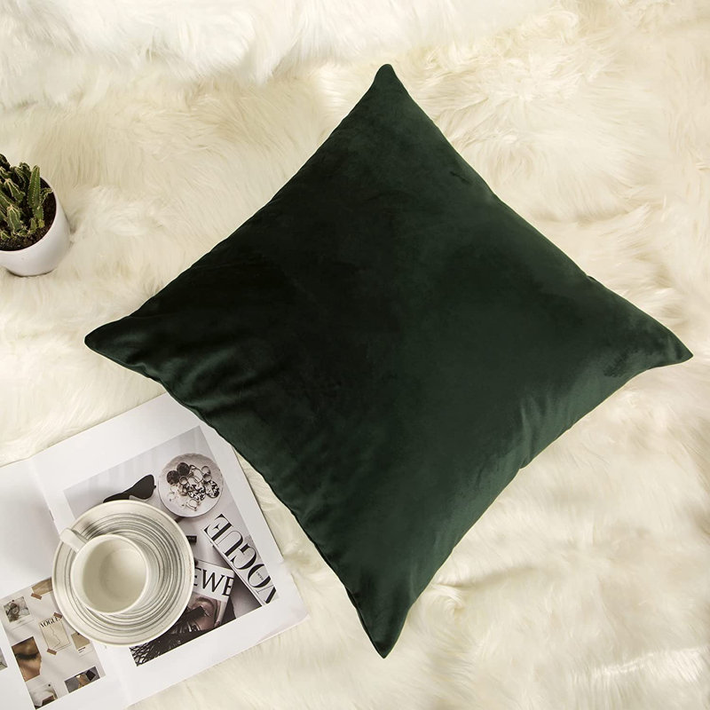 Solid Velvet Reversible Pillow Cover, Purple, 22"H x 22"W