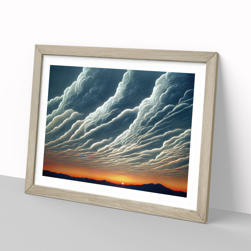 Cloudy Sky Sunrise Vol.1 - Framed Print, 34cm H x 46cm W x 2cm D, Oak