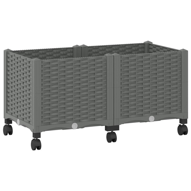 Elevated Planter, 48cm H x 80cm W x 40cm D, Light Grey