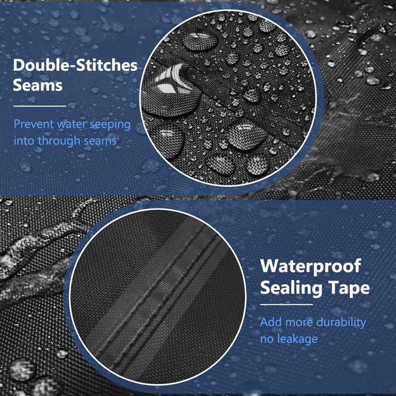 Ensemble de meubles de patio imperméables robustes pour ensemble de conversation 4 pièces, H 13 po x l 35 po x P 20 po, Noir