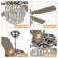 Ventilateur de plafond 52 po à 5 pales en cristal avec lumière et télécommande, 6 vitesses, moteur CC réversible, minuterie-1473284239