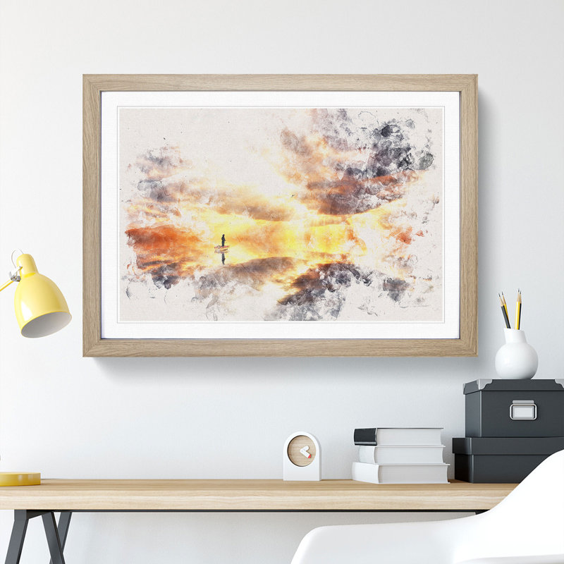Fishing Boat - Picture Frame Painting Print, 36cm H x 48cm W x 2cm D, Oak Framed