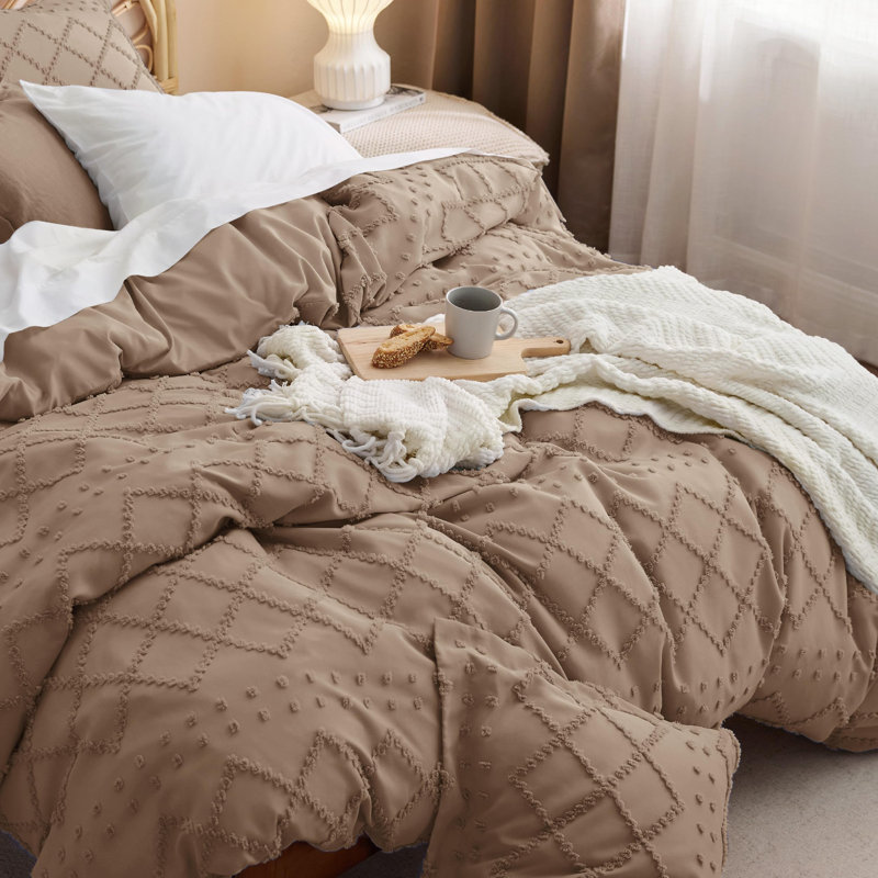 Bedsure Boho Duvet Cover King Size, Burnt Orange Boho Bedding Set For All Seasons(Set of 3), Burnt Orange