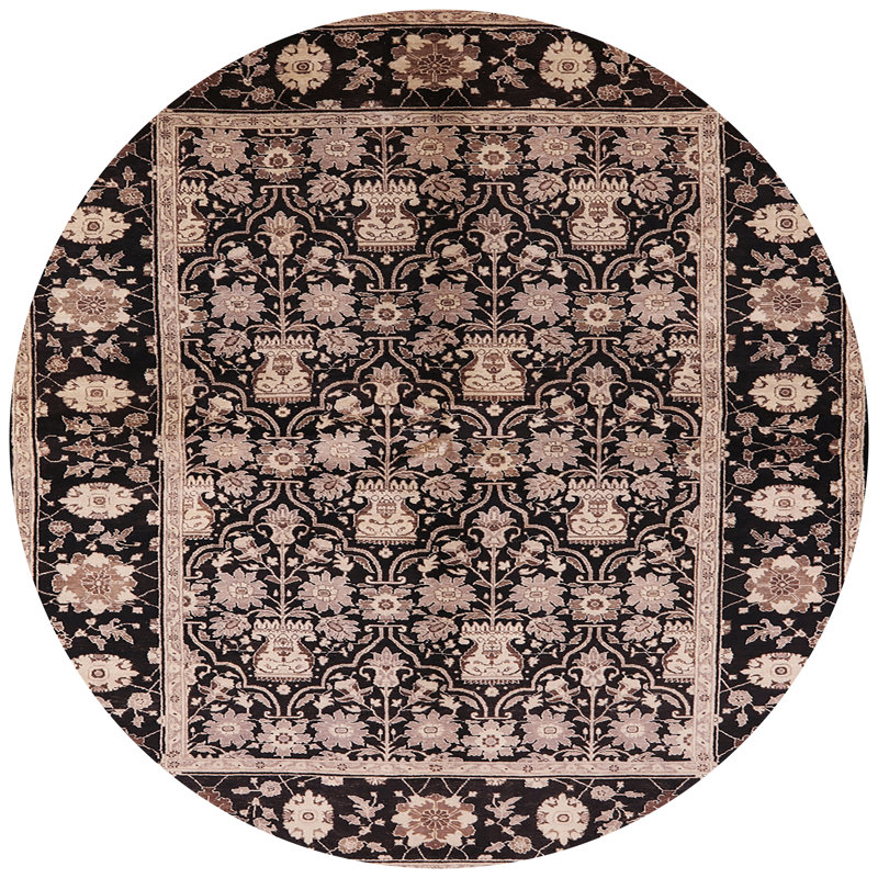 Tapis oriental noir Karnig, Rond 4 pi