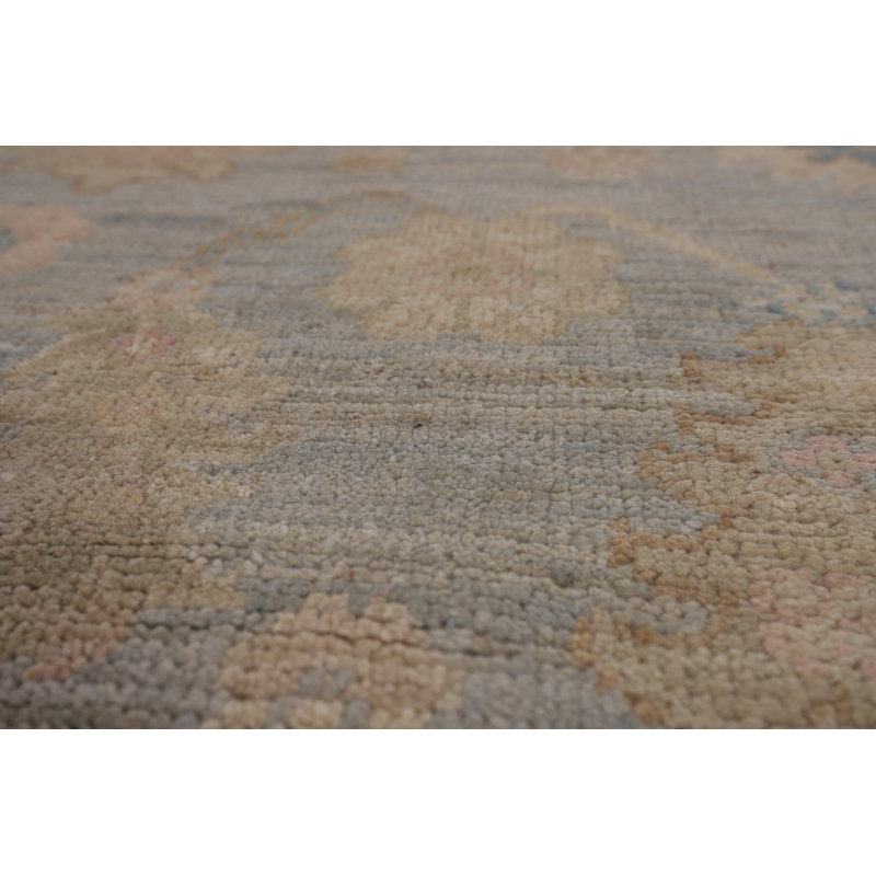 Vegetable Dye Oushak Turkish Runner Rug 3x12